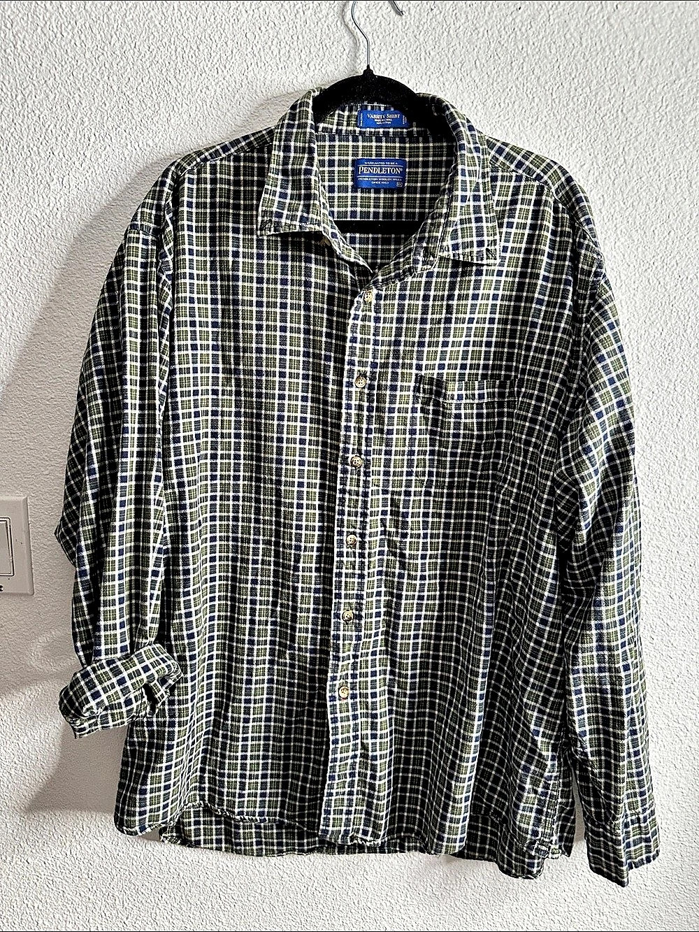 Pendleton Varsity Shirt Plaid Wool Cotton Shirt XXL